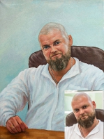 Obraz olejny portretowy Zamów portret w oleju na płótnie._46